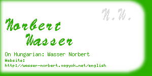 norbert wasser business card